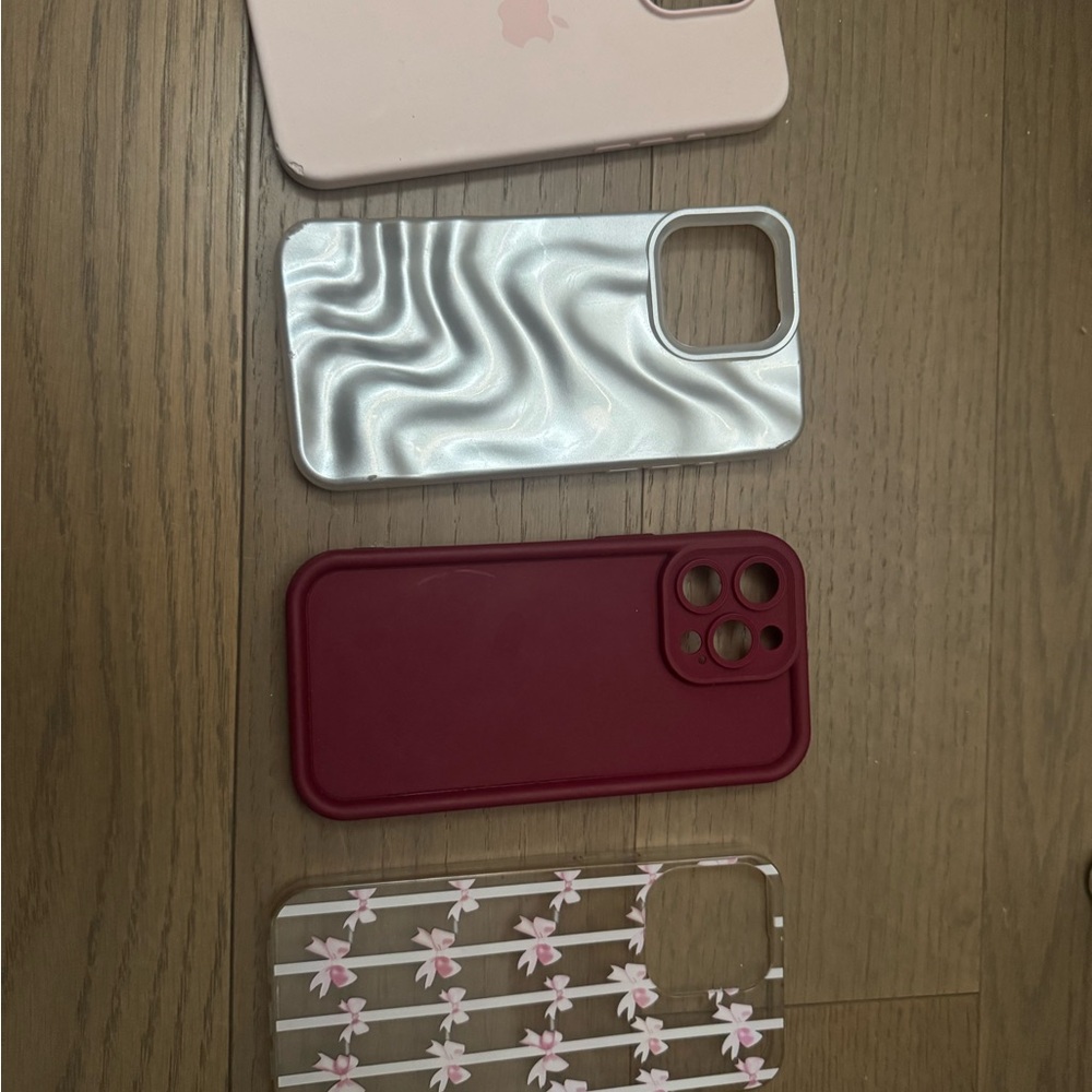 Stylish Phone Case Set - Pink, Silver, Red, Floral